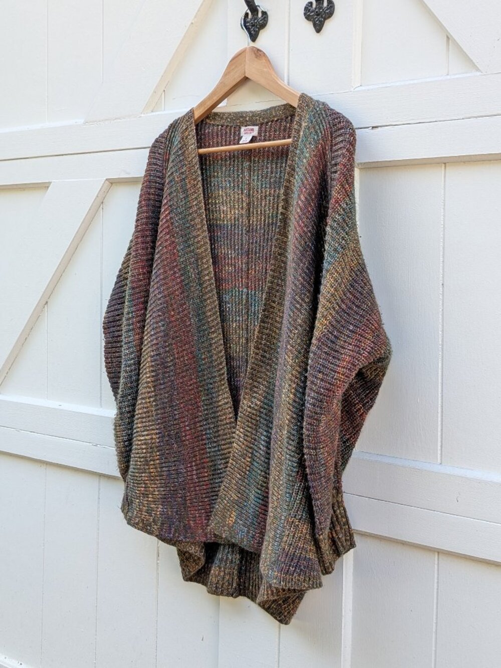 Mossimo Marled Multicolor Earth Tone Ribbed Open Front Cardigan Sweater S